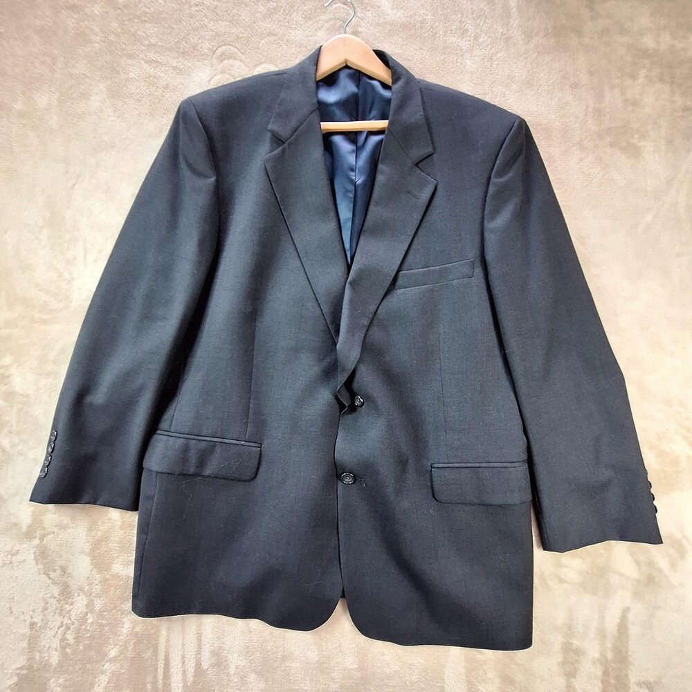 Christian Brooks Blazer Sport Coat Mens 50 Long Charcoal Gray 2 Button Made USA